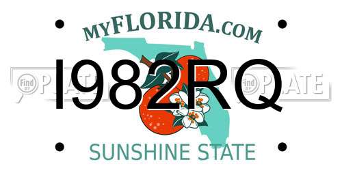 I982RQ Florida License Plate