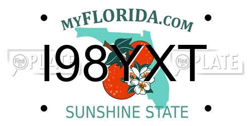 I98YXT Florida License Plate