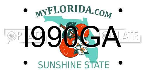 I990GA Florida License Plate