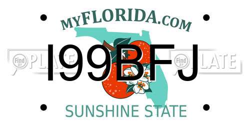 I99BFJ Florida License Plate