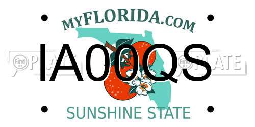 IA00QS Florida License Plate