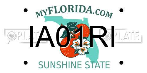 IA01RI Florida License Plate