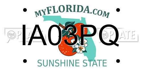 IA03PQ Florida License Plate
