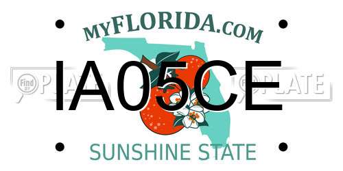IA05CE Florida License Plate