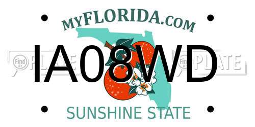 IA08WD Florida License Plate