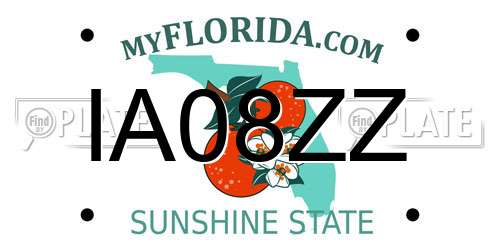 IA08ZZ Florida License Plate