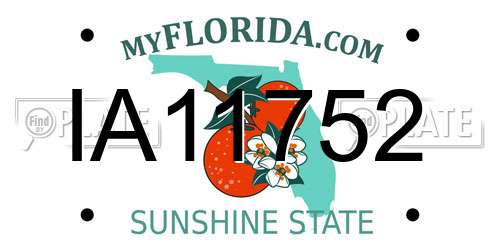 IA11752 Florida License Plate