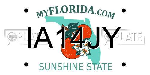 IA14JY Florida License Plate