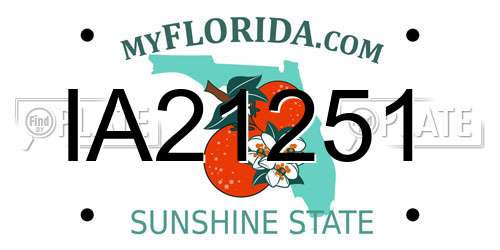 IA21251 Florida License Plate