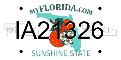 IA21326 Florida License Plate