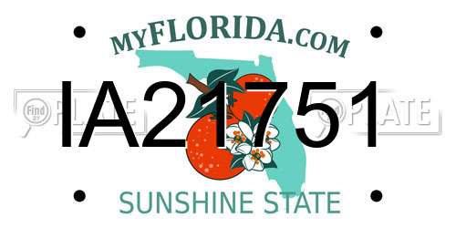IA21751 Florida License Plate