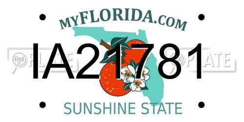 IA21781 Florida License Plate