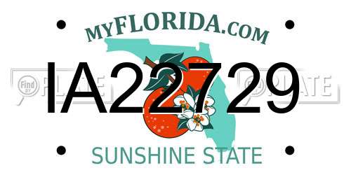 IA22729 Florida License Plate