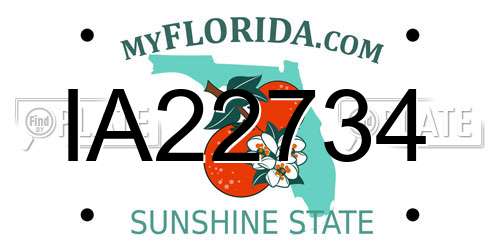 IA22734 Florida License Plate