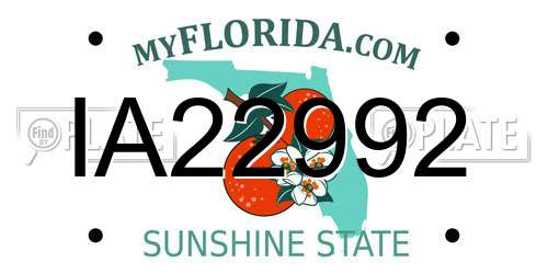 IA22992 Florida License Plate