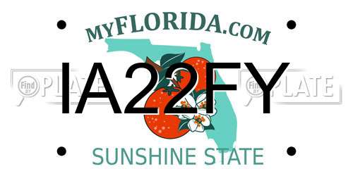 IA22FY Florida License Plate