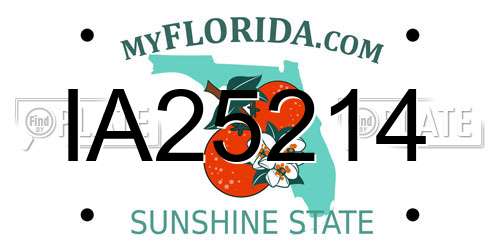 IA25214 Florida License Plate