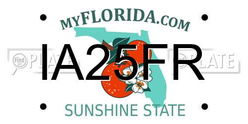 IA25FR Florida License Plate