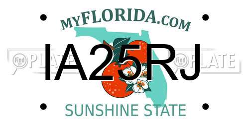 IA25RJ Florida License Plate