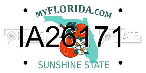 IA26171 Florida License Plate