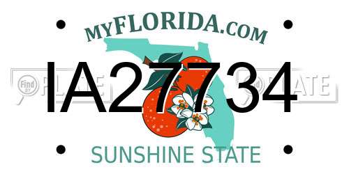 IA27734 Florida License Plate
