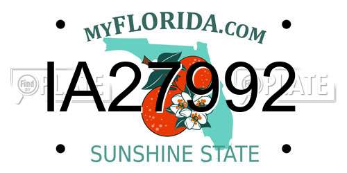 IA27992 Florida License Plate