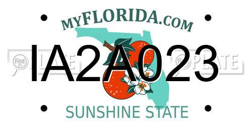 IA2A023 Florida License Plate