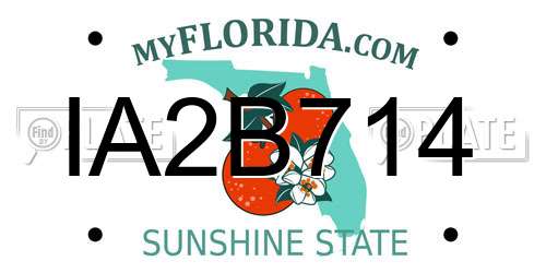 IA2B714 Florida License Plate