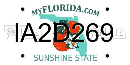 IA2D269 Florida License Plate