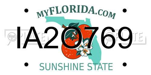 IA2O769 Florida License Plate