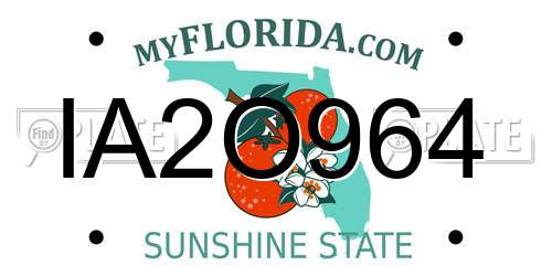 IA2O964 Florida License Plate