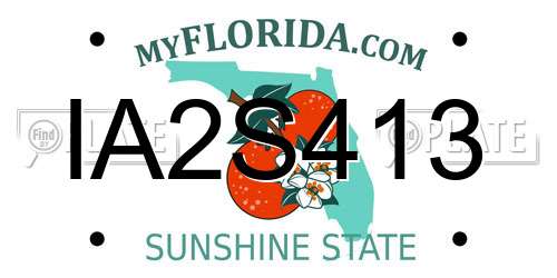 IA2S413 Florida License Plate