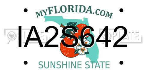 IA2S642 Florida License Plate