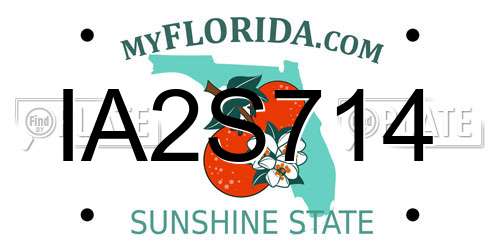 IA2S714 Florida License Plate