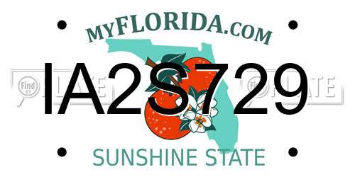 IA2S729 Florida License Plate