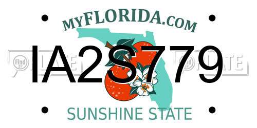IA2S779 Florida License Plate