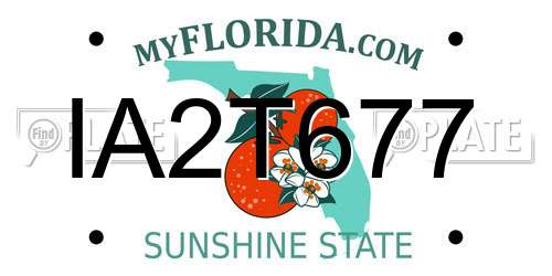 IA2T677 Florida License Plate
