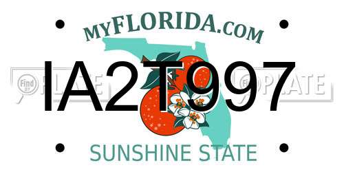 IA2T997 Florida License Plate