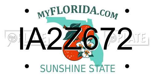 IA2Z672 Florida License Plate