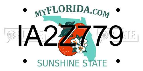 IA2Z779 Florida License Plate