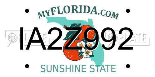 IA2Z992 Florida License Plate
