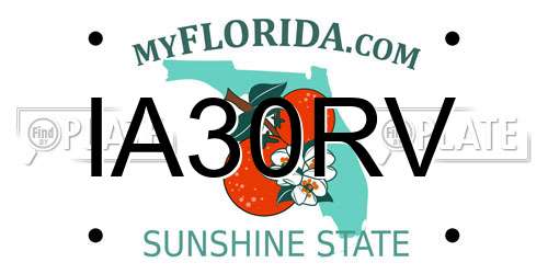 IA30RV Florida License Plate
