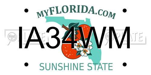 IA34WM Florida License Plate