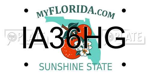 IA36HG Florida License Plate
