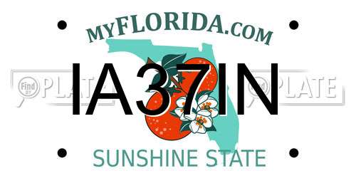 IA37IN Florida License Plate