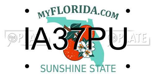 IA37PU Florida License Plate
