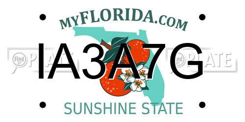 IA3A7G Florida License Plate
