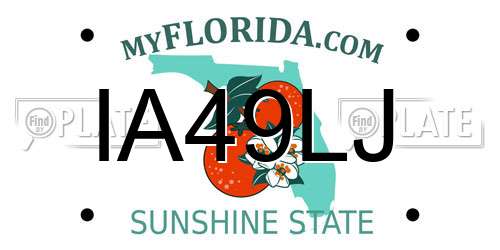 IA49LJ Florida License Plate