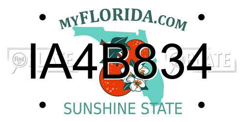 IA4B834 Florida License Plate