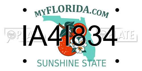 IA4I834 Florida License Plate